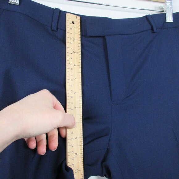 Club Monaco Pants Women's Size 8 Trouser Lightweight Tapered Wool Blend Navy 260 - Picture 3 of 12